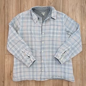 L.L. Bean Fleece Lined Flannel Button Up Shirt Women’s Size XL Stripe